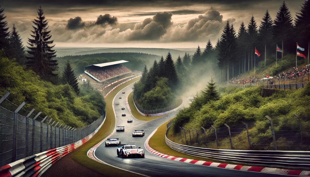 Nurburgring Nordschleife, des voitures de courses à haute vitesse
