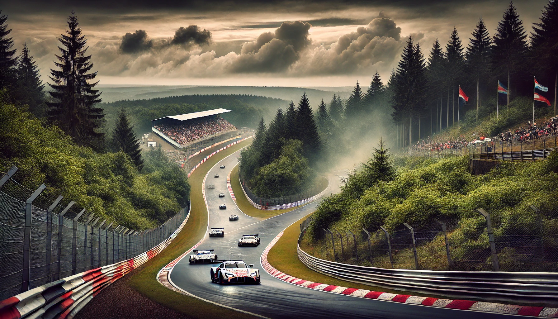 Nurburgring Nordschleife, des voitures de courses à haute vitesse